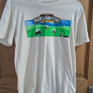 Burlington Vermont Graphic Tee in Cream with Upside Down Cows